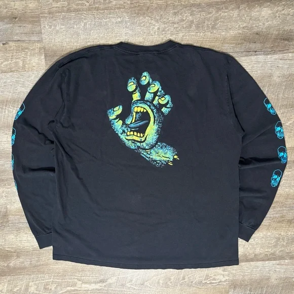 Vintage Santa Cruz Skateboards Long Sleeve Shirt XXL Sleeve Hit 90s SEE PHOTOS - Picture 2 of 11